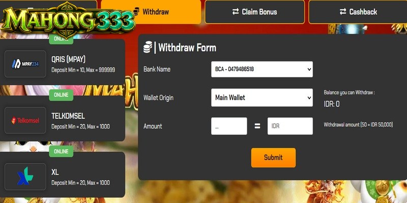 Panduan Proses Withdraw Mahjong333